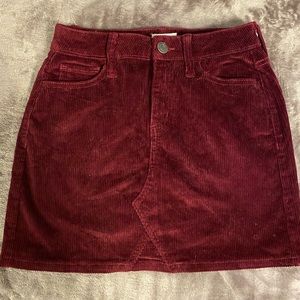 SO Corduroy Wine Red A-Line Skirt